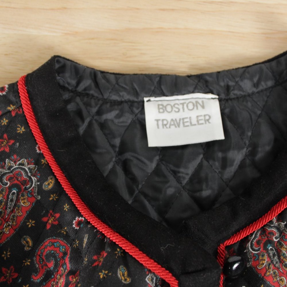 Vintage GrannyCore Boxy Quilted Paisley Blazer Jacket Sz M - Picture 3 of 10